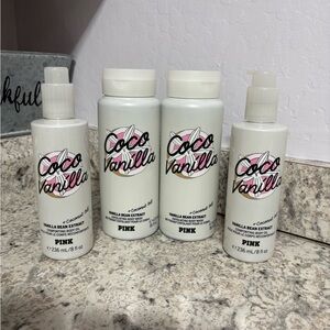 2 Victoria's Secret PINK Coco Vanilla Body Oil & Body Wash set
